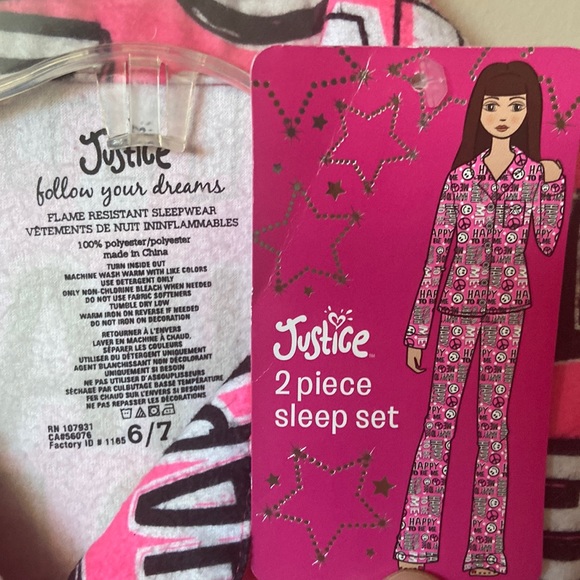 new justice 2 pc flannel pajama set / sleepwear set - Picture 3 of 7